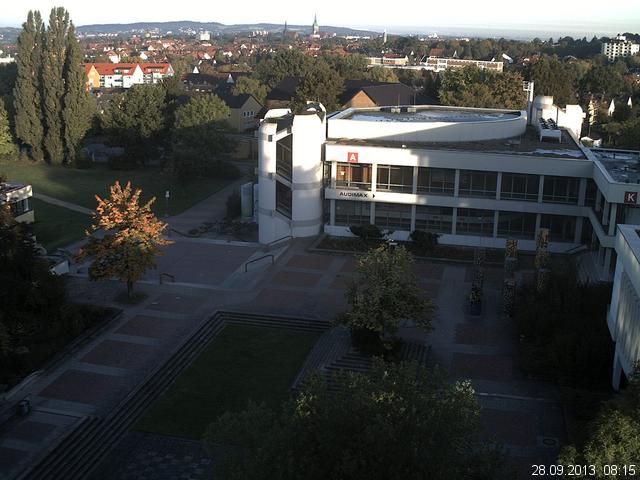 Foto der Webcam: Verwaltungsgeb&auml;ude, Innenhof mit Audimax, H&ouml;rsaal-Geb&auml;ude 1