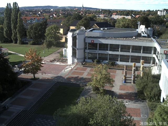 Foto der Webcam: Verwaltungsgeb&auml;ude, Innenhof mit Audimax, H&ouml;rsaal-Geb&auml;ude 1