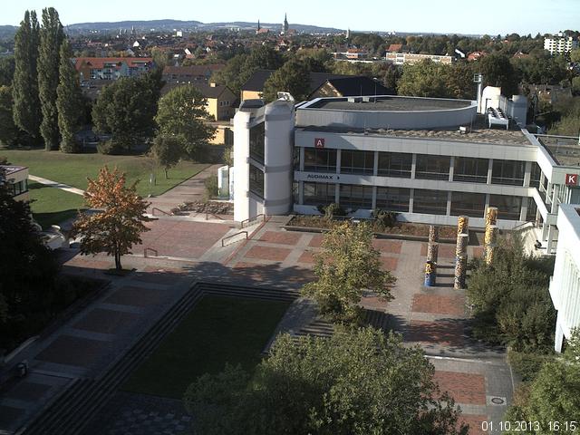 Foto der Webcam: Verwaltungsgeb&auml;ude, Innenhof mit Audimax, H&ouml;rsaal-Geb&auml;ude 1