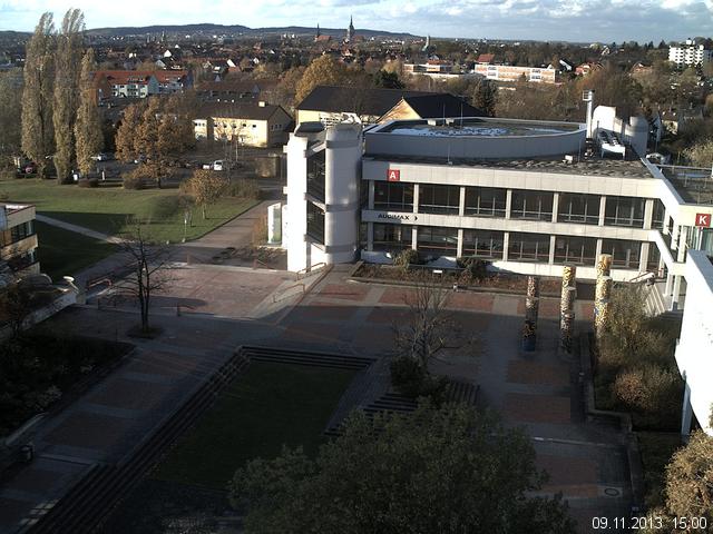 Foto der Webcam: Verwaltungsgeb&auml;ude, Innenhof mit Audimax, H&ouml;rsaal-Geb&auml;ude 1