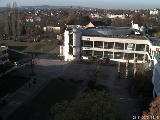Foto der Webcam: Verwaltungsgeb&auml;ude, Innenhof mit Audimax, H&ouml;rsaal-Geb&auml;ude 1