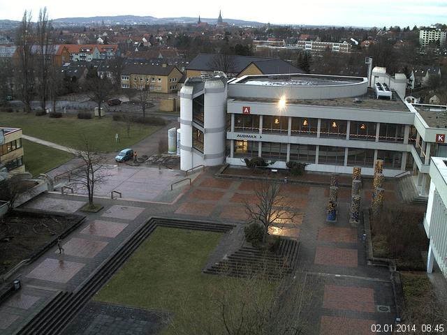Foto der Webcam: Verwaltungsgeb&auml;ude, Innenhof mit Audimax, H&ouml;rsaal-Geb&auml;ude 1