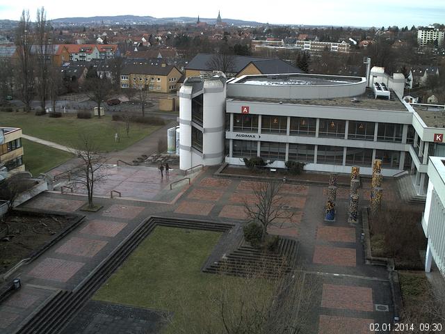 Foto der Webcam: Verwaltungsgeb&auml;ude, Innenhof mit Audimax, H&ouml;rsaal-Geb&auml;ude 1