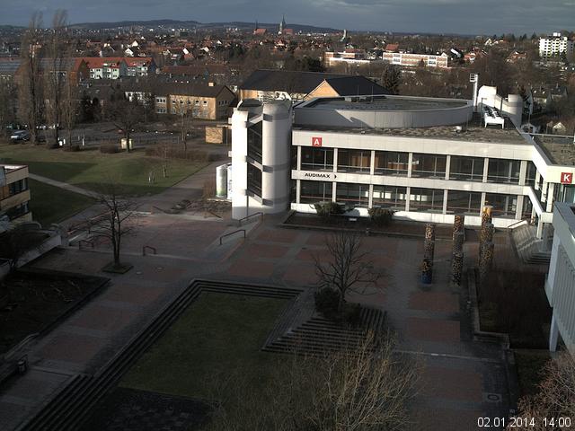 Foto der Webcam: Verwaltungsgeb&auml;ude, Innenhof mit Audimax, H&ouml;rsaal-Geb&auml;ude 1