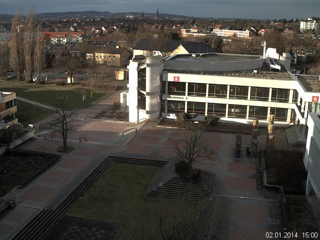 Foto der Webcam: Verwaltungsgeb&auml;ude, Innenhof mit Audimax, H&ouml;rsaal-Geb&auml;ude 1