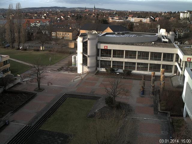 Foto der Webcam: Verwaltungsgeb&auml;ude, Innenhof mit Audimax, H&ouml;rsaal-Geb&auml;ude 1