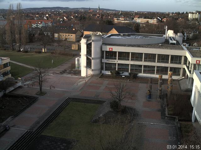 Foto der Webcam: Verwaltungsgeb&auml;ude, Innenhof mit Audimax, H&ouml;rsaal-Geb&auml;ude 1
