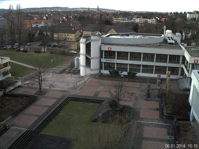 Foto der Webcam: Verwaltungsgeb&auml;ude, Innenhof mit Audimax, H&ouml;rsaal-Geb&auml;ude 1