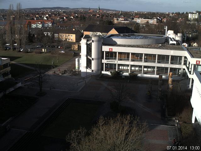 Foto der Webcam: Verwaltungsgeb&auml;ude, Innenhof mit Audimax, H&ouml;rsaal-Geb&auml;ude 1