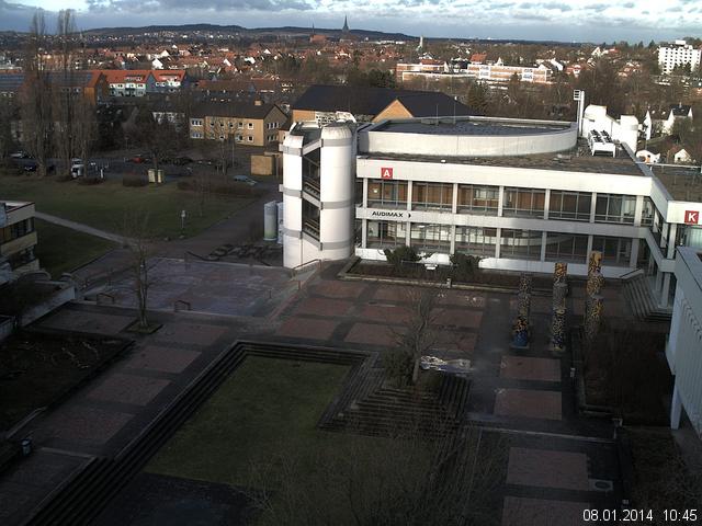 Foto der Webcam: Verwaltungsgeb&auml;ude, Innenhof mit Audimax, H&ouml;rsaal-Geb&auml;ude 1