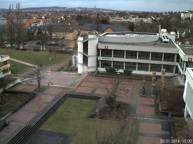 Foto der Webcam: Verwaltungsgeb&auml;ude, Innenhof mit Audimax, H&ouml;rsaal-Geb&auml;ude 1