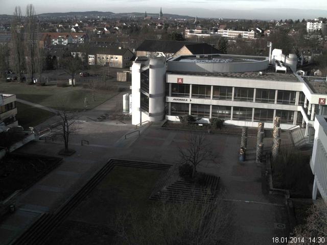 Foto der Webcam: Verwaltungsgeb&auml;ude, Innenhof mit Audimax, H&ouml;rsaal-Geb&auml;ude 1