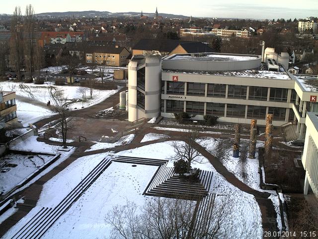 Foto der Webcam: Verwaltungsgeb&auml;ude, Innenhof mit Audimax, H&ouml;rsaal-Geb&auml;ude 1