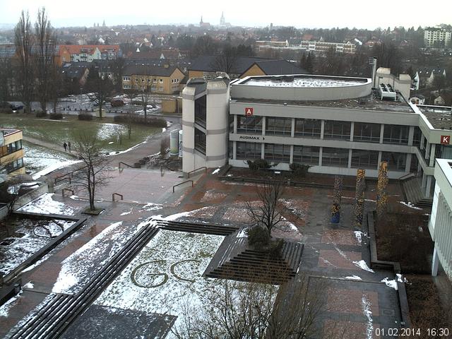 Foto der Webcam: Verwaltungsgeb&auml;ude, Innenhof mit Audimax, H&ouml;rsaal-Geb&auml;ude 1