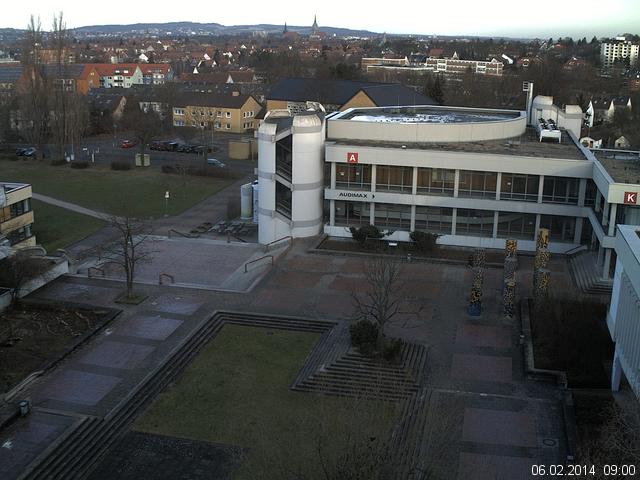 Foto der Webcam: Verwaltungsgeb&auml;ude, Innenhof mit Audimax, H&ouml;rsaal-Geb&auml;ude 1