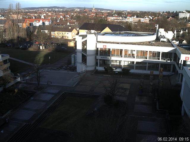 Foto der Webcam: Verwaltungsgeb&auml;ude, Innenhof mit Audimax, H&ouml;rsaal-Geb&auml;ude 1