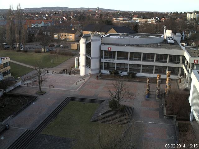 Foto der Webcam: Verwaltungsgeb&auml;ude, Innenhof mit Audimax, H&ouml;rsaal-Geb&auml;ude 1