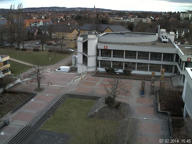 Foto der Webcam: Verwaltungsgeb&auml;ude, Innenhof mit Audimax, H&ouml;rsaal-Geb&auml;ude 1