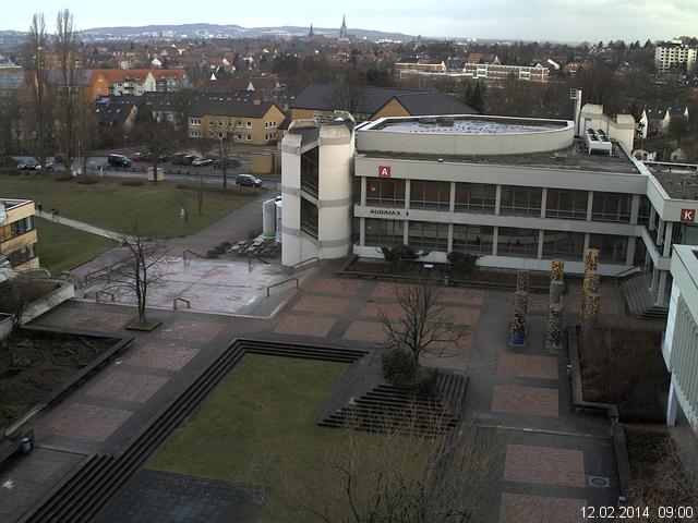 Foto der Webcam: Verwaltungsgeb&auml;ude, Innenhof mit Audimax, H&ouml;rsaal-Geb&auml;ude 1