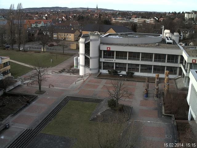 Foto der Webcam: Verwaltungsgeb&auml;ude, Innenhof mit Audimax, H&ouml;rsaal-Geb&auml;ude 1