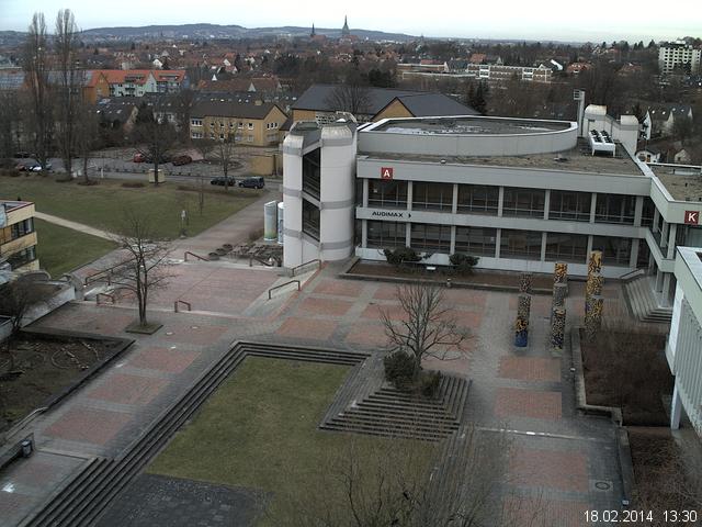 Foto der Webcam: Verwaltungsgeb&auml;ude, Innenhof mit Audimax, H&ouml;rsaal-Geb&auml;ude 1