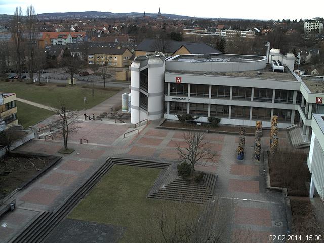 Foto der Webcam: Verwaltungsgeb&auml;ude, Innenhof mit Audimax, H&ouml;rsaal-Geb&auml;ude 1