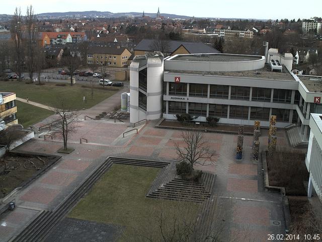 Foto der Webcam: Verwaltungsgeb&auml;ude, Innenhof mit Audimax, H&ouml;rsaal-Geb&auml;ude 1