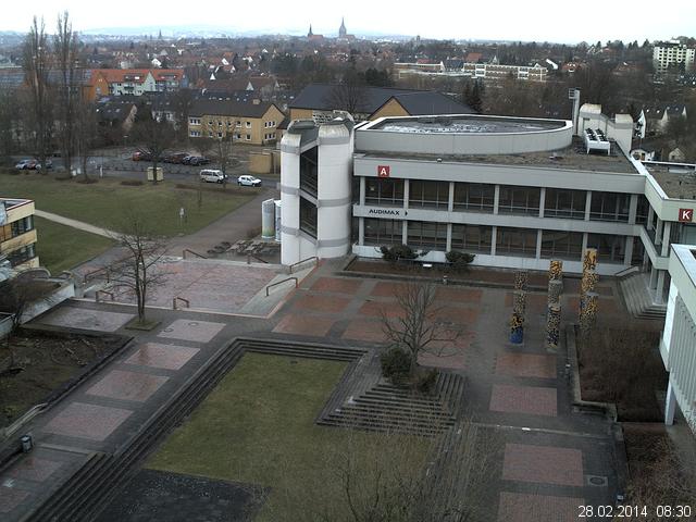 Foto der Webcam: Verwaltungsgeb&auml;ude, Innenhof mit Audimax, H&ouml;rsaal-Geb&auml;ude 1