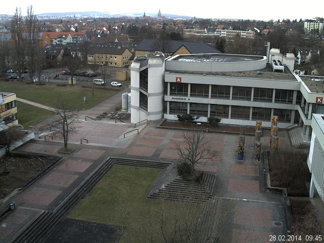 Foto der Webcam: Verwaltungsgeb&auml;ude, Innenhof mit Audimax, H&ouml;rsaal-Geb&auml;ude 1