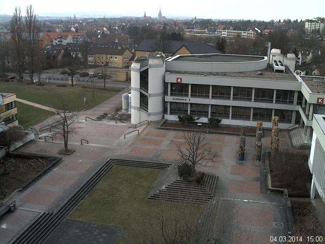 Foto der Webcam: Verwaltungsgeb&auml;ude, Innenhof mit Audimax, H&ouml;rsaal-Geb&auml;ude 1