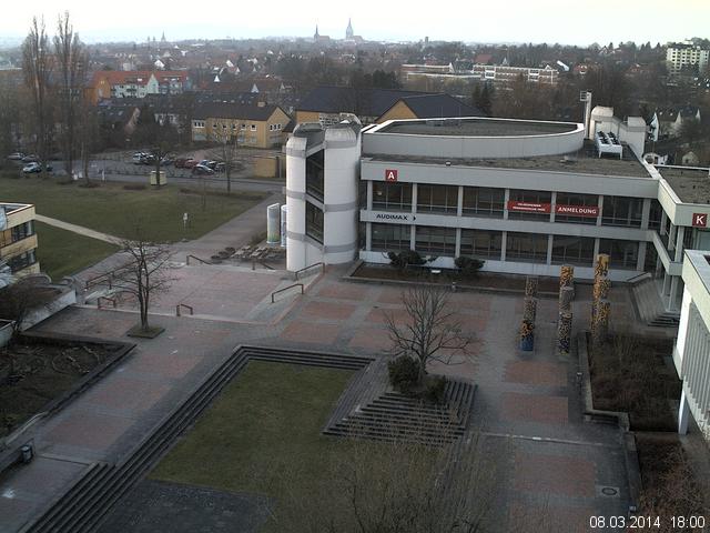 Foto der Webcam: Verwaltungsgeb&auml;ude, Innenhof mit Audimax, H&ouml;rsaal-Geb&auml;ude 1