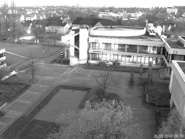 Foto der Webcam: Verwaltungsgeb&auml;ude, Innenhof mit Audimax, H&ouml;rsaal-Geb&auml;ude 1