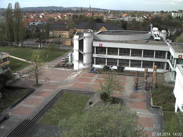 Foto der Webcam: Verwaltungsgeb&auml;ude, Innenhof mit Audimax, H&ouml;rsaal-Geb&auml;ude 1