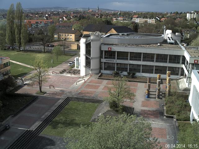 Foto der Webcam: Verwaltungsgeb&auml;ude, Innenhof mit Audimax, H&ouml;rsaal-Geb&auml;ude 1