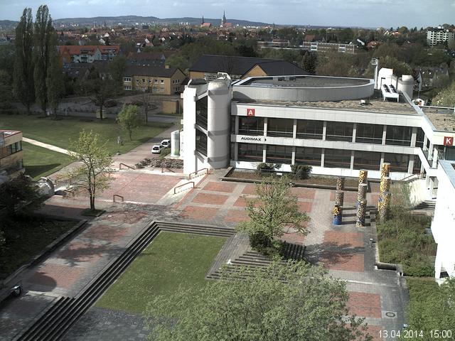 Foto der Webcam: Verwaltungsgeb&auml;ude, Innenhof mit Audimax, H&ouml;rsaal-Geb&auml;ude 1