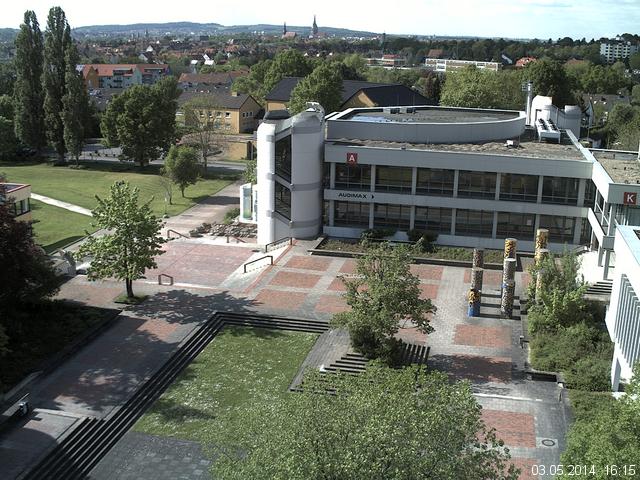Foto der Webcam: Verwaltungsgeb&auml;ude, Innenhof mit Audimax, H&ouml;rsaal-Geb&auml;ude 1