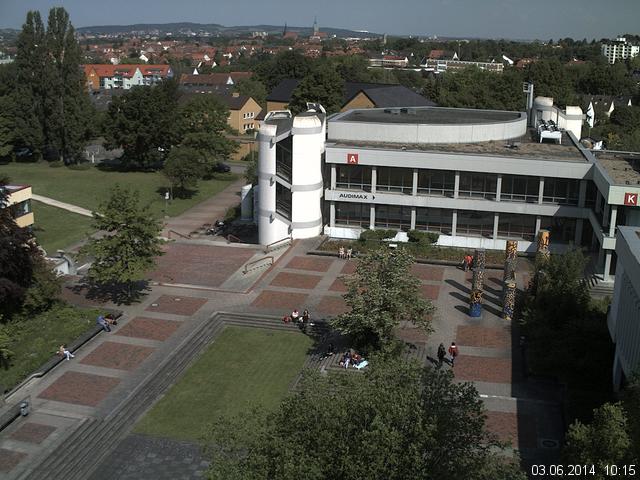 Foto der Webcam: Verwaltungsgeb&auml;ude, Innenhof mit Audimax, H&ouml;rsaal-Geb&auml;ude 1