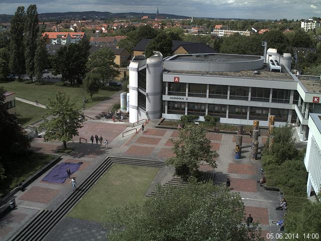 Foto der Webcam: Verwaltungsgeb&auml;ude, Innenhof mit Audimax, H&ouml;rsaal-Geb&auml;ude 1