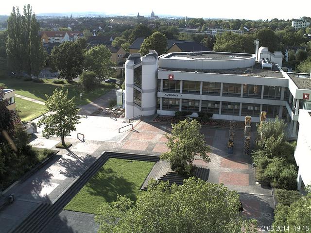 Foto der Webcam: Verwaltungsgeb&auml;ude, Innenhof mit Audimax, H&ouml;rsaal-Geb&auml;ude 1