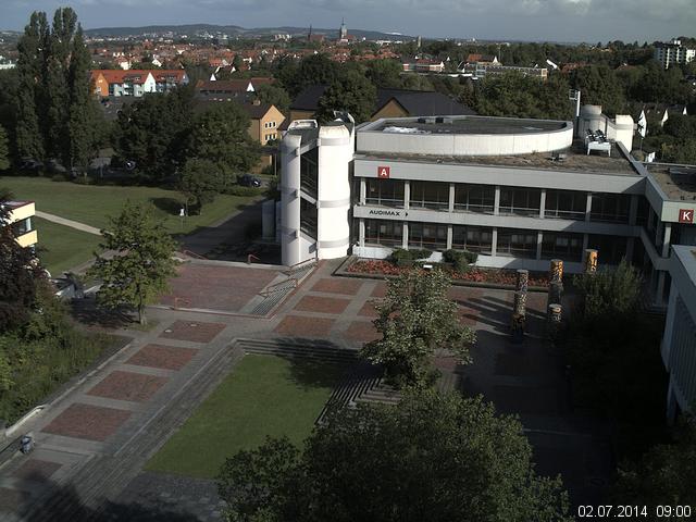 Foto der Webcam: Verwaltungsgeb&auml;ude, Innenhof mit Audimax, H&ouml;rsaal-Geb&auml;ude 1
