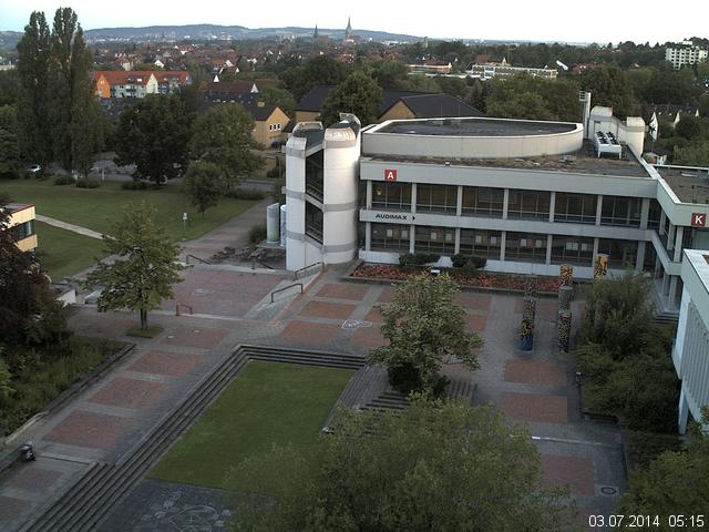 Foto der Webcam: Verwaltungsgeb&auml;ude, Innenhof mit Audimax, H&ouml;rsaal-Geb&auml;ude 1