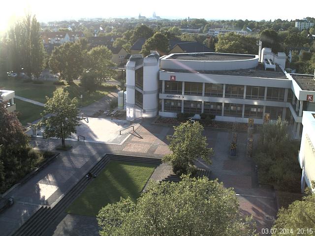 Foto der Webcam: Verwaltungsgeb&auml;ude, Innenhof mit Audimax, H&ouml;rsaal-Geb&auml;ude 1