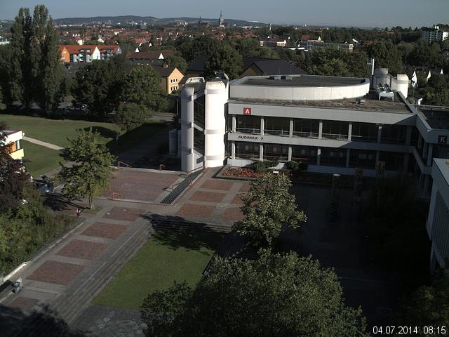 Foto der Webcam: Verwaltungsgeb&auml;ude, Innenhof mit Audimax, H&ouml;rsaal-Geb&auml;ude 1