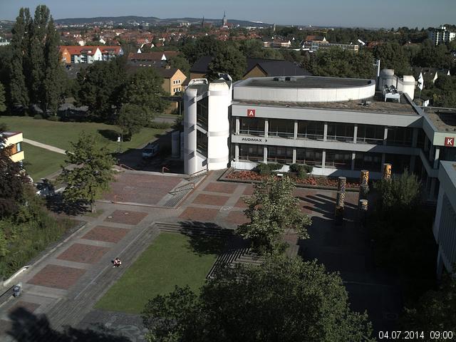 Foto der Webcam: Verwaltungsgeb&auml;ude, Innenhof mit Audimax, H&ouml;rsaal-Geb&auml;ude 1