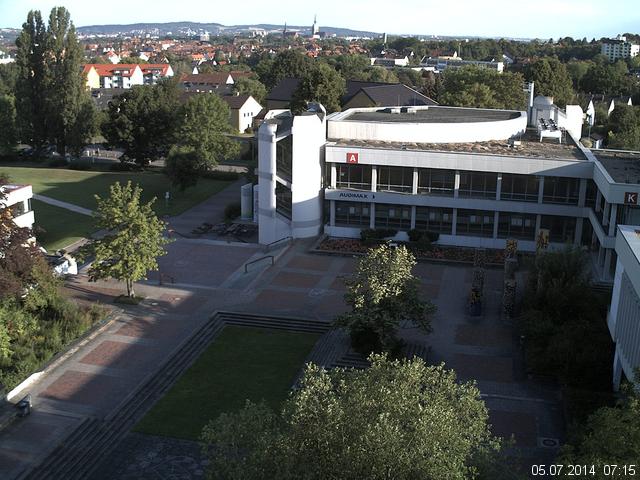 Foto der Webcam: Verwaltungsgeb&auml;ude, Innenhof mit Audimax, H&ouml;rsaal-Geb&auml;ude 1