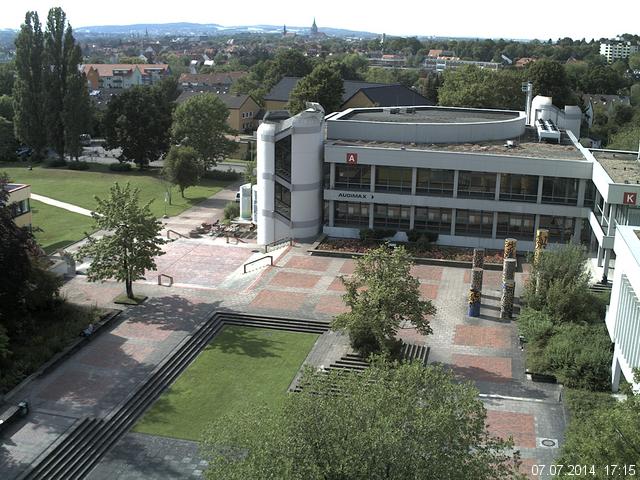 Foto der Webcam: Verwaltungsgeb&auml;ude, Innenhof mit Audimax, H&ouml;rsaal-Geb&auml;ude 1