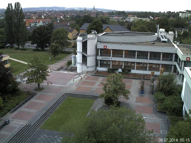 Foto der Webcam: Verwaltungsgeb&auml;ude, Innenhof mit Audimax, H&ouml;rsaal-Geb&auml;ude 1