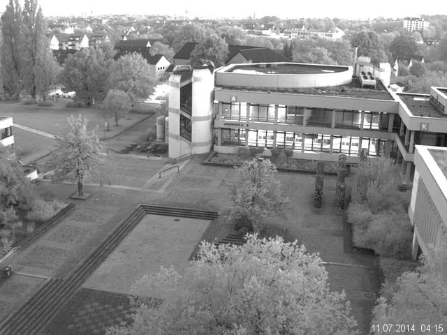 Foto der Webcam: Verwaltungsgeb&auml;ude, Innenhof mit Audimax, H&ouml;rsaal-Geb&auml;ude 1