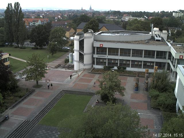 Foto der Webcam: Verwaltungsgeb&auml;ude, Innenhof mit Audimax, H&ouml;rsaal-Geb&auml;ude 1