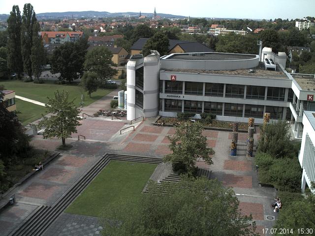 Foto der Webcam: Verwaltungsgeb&auml;ude, Innenhof mit Audimax, H&ouml;rsaal-Geb&auml;ude 1